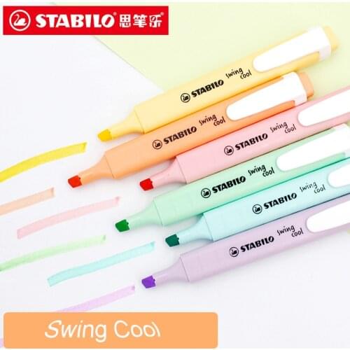 Stabilo swing cool pastel highlighter marker pens Macarons Colors Pack of 6 Assorted Colours