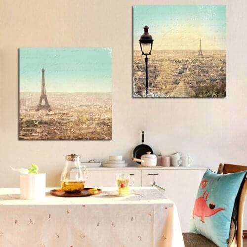 Retro France Paris Eiffel Tower Vintage Posters and Prints Nordic Wall Art Decorative wall pictures Living Room Bar Cafe Decor