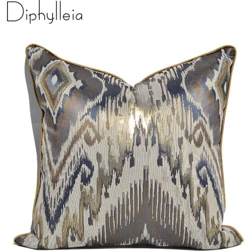 Diphylleia European luxury Cushion Cover Gold Abstract Painting Jacquard Living Room Bedroom Pillow Cover 45x45cm Free Shipping