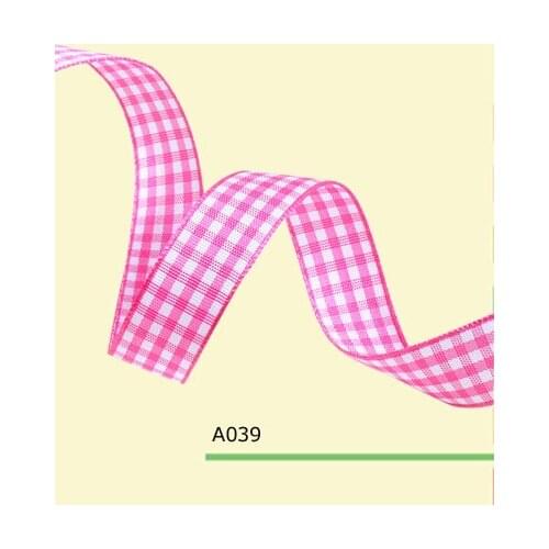 7/8" inch 22mm Scottish pink plaid christmas ribbon
