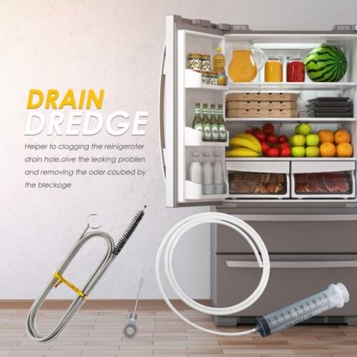 Refrigerator Hole Cleaning Brush Fridge Hole Dredge Brush Flexible Soft Universal Pipe Cleaning Brush Scrub Cleaner Dredge Pipe