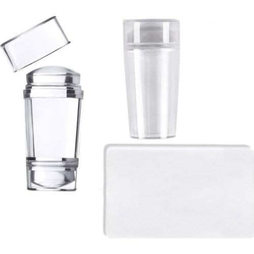 Double Head Nail Stamper French Nail Art Template Scraper Silicone Seal Nail Stamping Printing Tips Manicure Tool