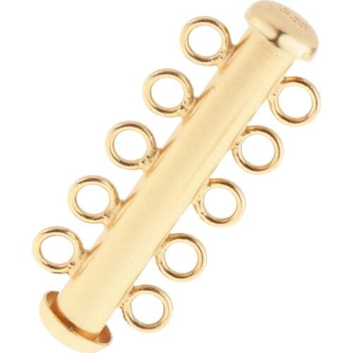4 Pieces gold color 925 Sterling Silver Color 2-5 Strand Slide Clasp Findings Connectors