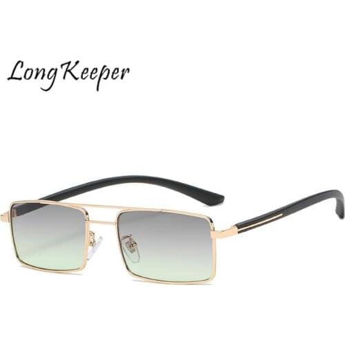 Retro Rectangle Sunglasses Women Vintage Men Pilot Sunglasses Small Square Sun Glasses Female Metal Frame Eyewear Gafas De Sol