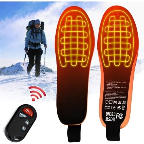 Electric Heating Insoles Adjustable Size With Remote Control Winter Warm Heated Insoles Sport Shoes Pads For Skiing Hunting