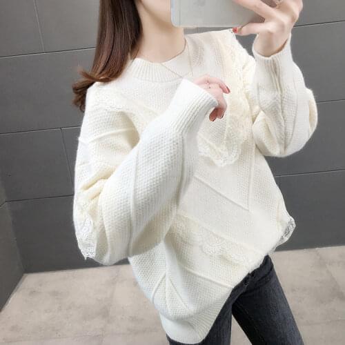 Knitted o-neck coats woman winter pullovers women sweaters 2021 one size loose casual warm sweater female outwears sueter mujer