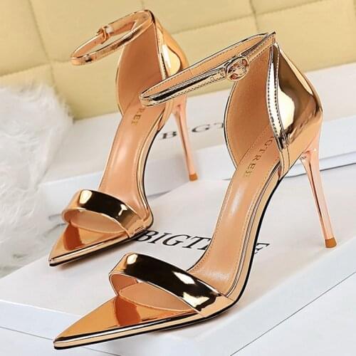 BIGTREE Shoes Sexy High Heels Women Patent Leather Shoes Women Sandals Plus Size 43 Party Shoes Women Pumps Stiletto Heels 2021