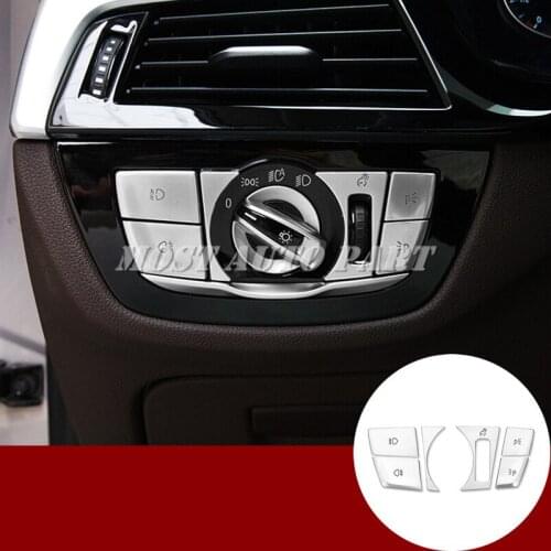 Inner Headlight Switch Button Trim Cover 6pcs For BMW X3 X4 G01 G02 2018-2020 Car accesories interior Car Trim
