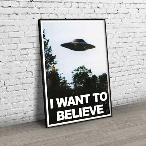 X File I Want To Believe Alien UFO TV Show Canvas Prints Painting Poster Wall Art Picture For Living Room Home Decor NO Frame