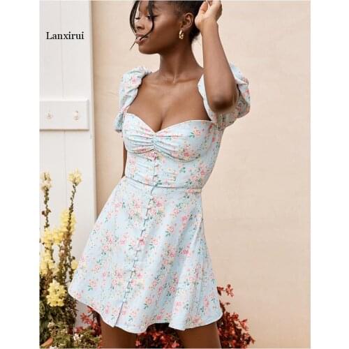 Spring Summer Short Puff Sleeve Sexy Stain Romper Women White Elegance Bodycon Playsuit Ladies Fashion Casual Body Tops 2021