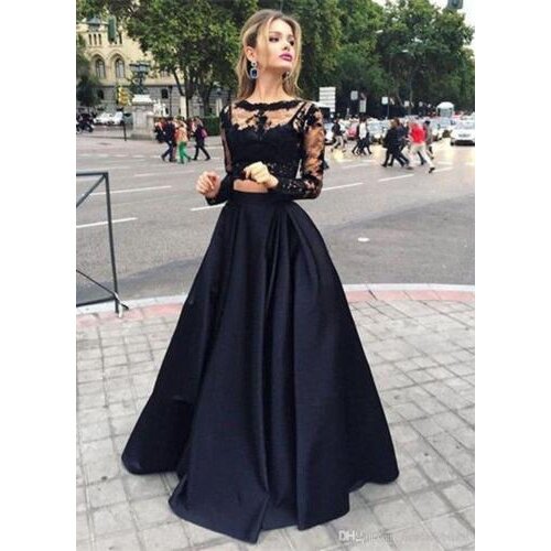 Women Chiffon Solid colors Autumn Pretty Vestidos Famale elegant Lace Hollow Out Dress Long Sleeve Long Party Dress