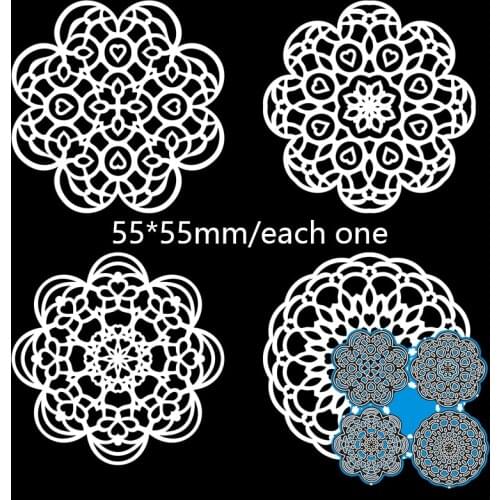 110*110mm Four Hollow Flower Card Decor New Cutting DIES Stencil DIY Scrapbook Embossing Card Craft Template Paper Photo Album