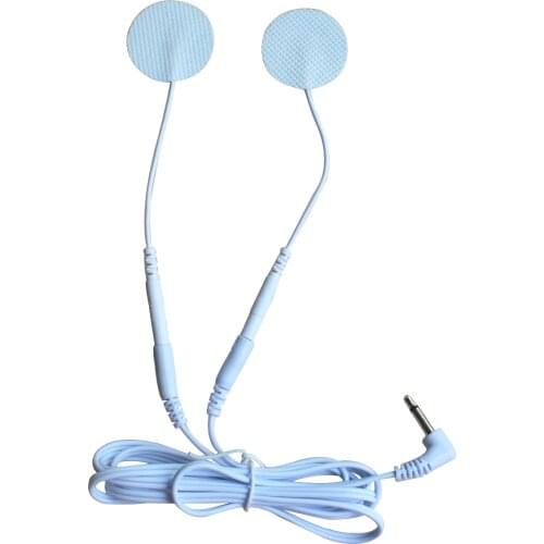 2Pcs Electrode Lead Wires Connecting Cables Replacement TENS Massager Use With 4Pcs Electronic Cervical Physiotherapy Round Pads