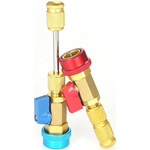 2pcs Air Conditioning R134A Valve Core Quick Remover Installer High Low Pressure Tool