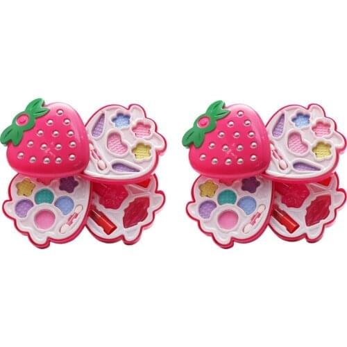 2pcs New Makeup Toys Baby Girls Pretend Play Safe Kids Girls Makeup Kit Toy Cosmetics Play Sets Best Gifts for Children