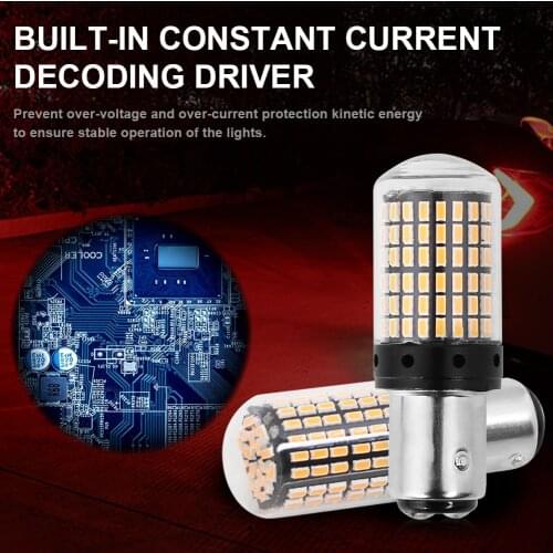 2 pieces P21W 1156 Ba15s LED Bulb Canbus No error 1157 Bay15d LED Turn Signal Light 12V 7500K 4014 SMD Car Reverse Back Lamp