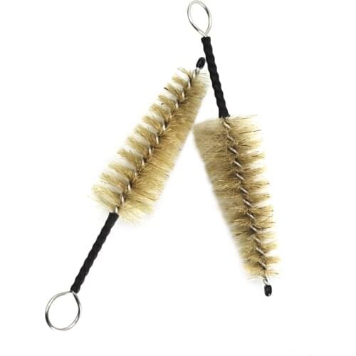 2 Pcs Wind Instrument Mouthpiece Cleaning Brush Brown Natural Mane Brush for Saxophone Sax Clarinet Trumpet Flute Accessories