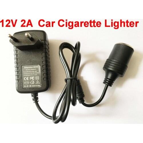 50PCS Mini 2A AC to DC 12V 2A 24W Car Cigarette Lighter Switch Power Supply Chargering Adapter Socket Charger EU or US plug