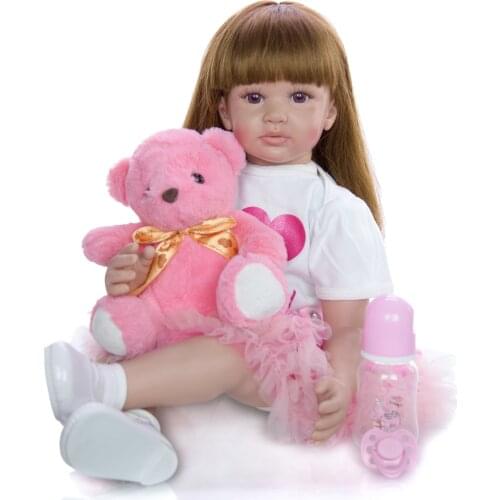 60cm Silicone Reborn Baby Dolls Bebe Alive Menina Toddler Realistic Boneca Lifelike Real Girl Doll lol Birthday Play Toys