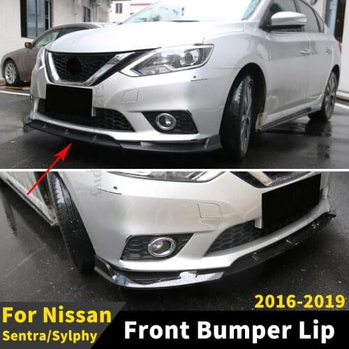 Front Bumper Lip Chin Accessories Splitter Diffuser Spoiler Deflector Trim Body Kit For Nissan Sentra Sylphy 2016 2017 2018 2019
