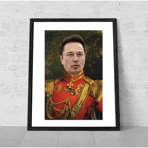 Elon Musk Poster Canvas Poster Painting Wall Art Picture for Living Room Home Decor Print on Canvas Decoration Gift Frame