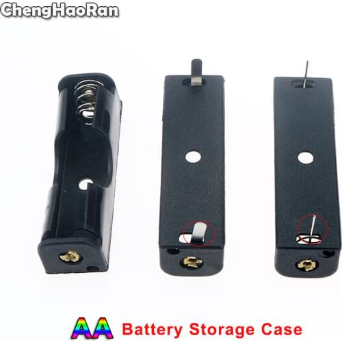 ChengHaoRan 1pcs AA Size Power Battery Storage Case Box Holder With Pin PCB Spring Clip 14500 Battery Container Drop Shipping