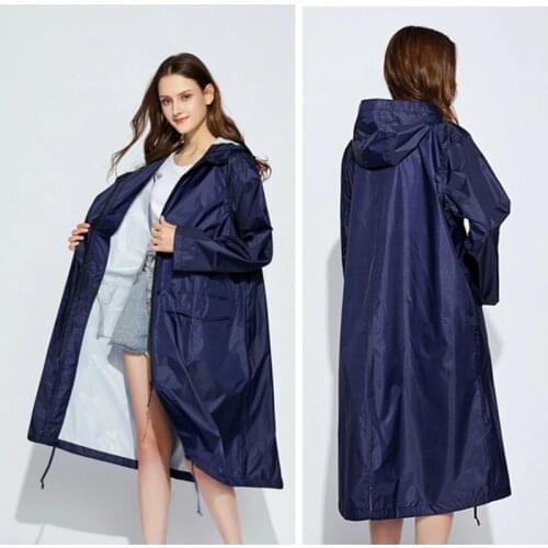 Long Raincoat Women Men Waterproof Windproof Hooded Light Hiking Rain Coat Ponchos Jacket Cloak Raingear Chubasqueros Mujer
