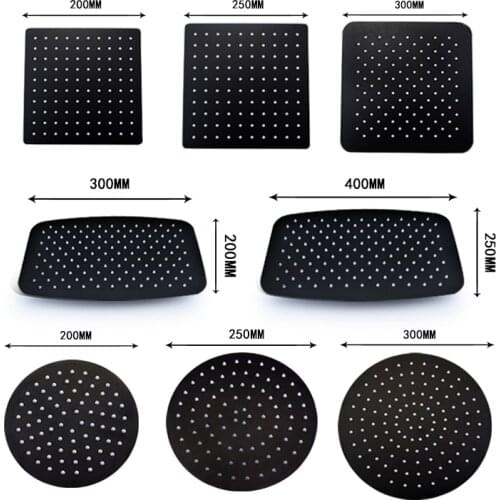 8/10/12/16 Inch Round & Square Stainless Steel Overhead Bath Rainfall Shower Head and Arm Matte Black Rain Shower for Bathroom