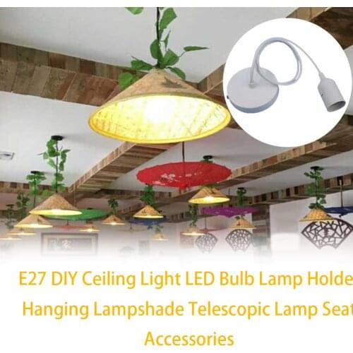 E27 DIY Ceiling Light LED Bulb Lamp Holder Hanging Lampshade Telescopic Lamp Seat Accessories