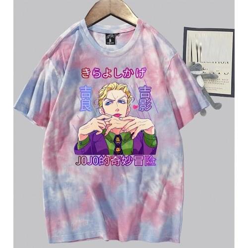 Hot Anime Jojo Bizarre Adventure Kira Yoshikage Print Tops Loose T-Shirt for Woman/man