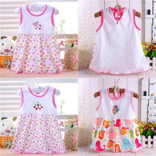 Infant Baby Girl Dress Cotton Regular Sleeveless Dresses Casual Clothing 0-24 M
