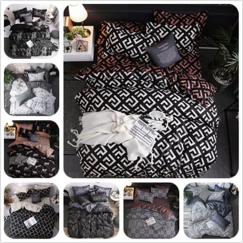 Artistic maze inspired modern bedding set king queen full twin single size bed linen set