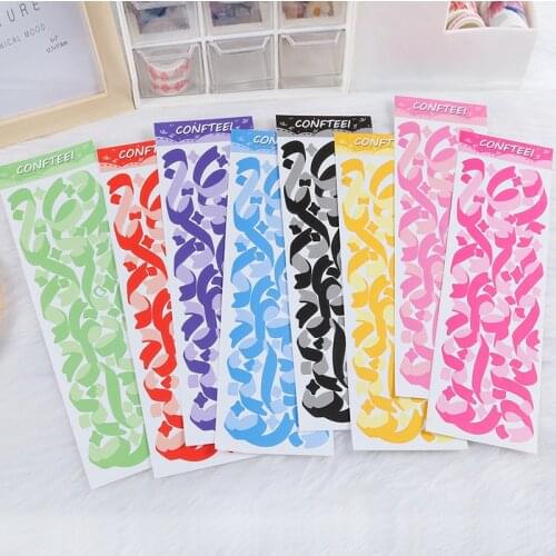 Ins Coloured Ribbon DIY Decorative Sticker PVC Waterproof Small Size Card Photo Creative Post It Notebook Sticker Stationery