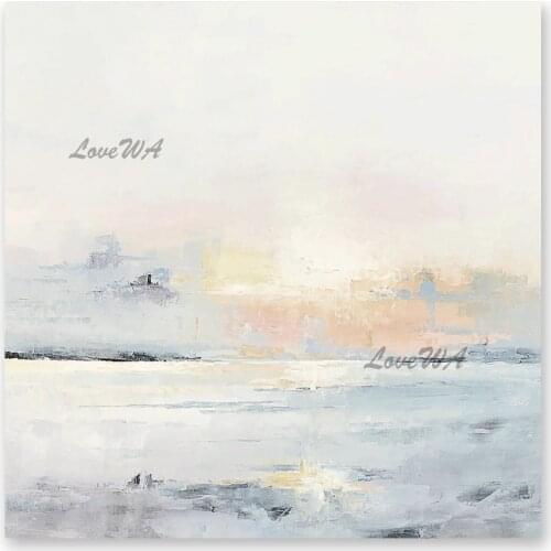 Simple Design Abstract Sunset Scenery Oil Painting Canvas Picture 100% Hand Painted Home Decoration Wall Art Unframed Picture