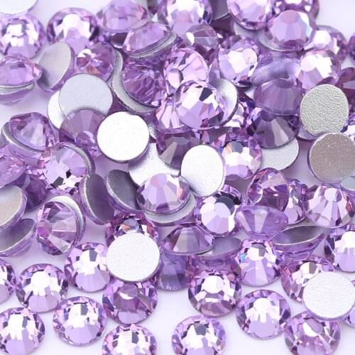 Crystal Amethyst Gems Non HotFix Rhinestone Flatback Glass Nail Rhinestones Diamond For Fabric DIY Decorations
