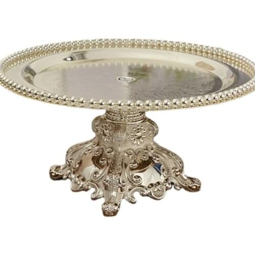 30cm Diameter Silver round Metal Cake Rack Dessert Plate Cake Display Plate Cake Decorating Tools Kitchen Accessories