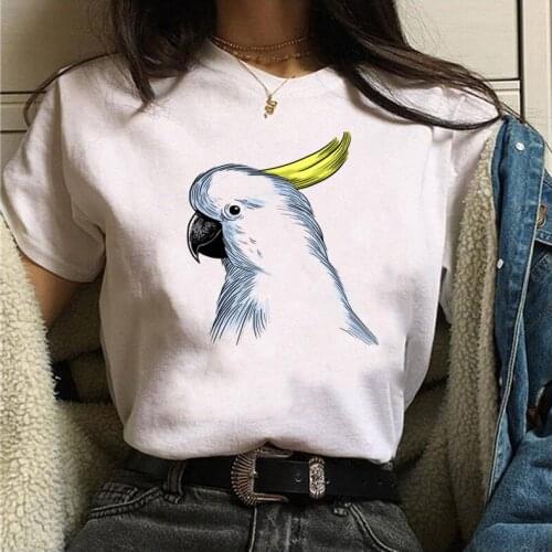 Harajuku Summer Fashion Women t shirt Cute Cartoon parrot print Tshirt Plus size Casual Short sleeve t-shirt Top Tees Female