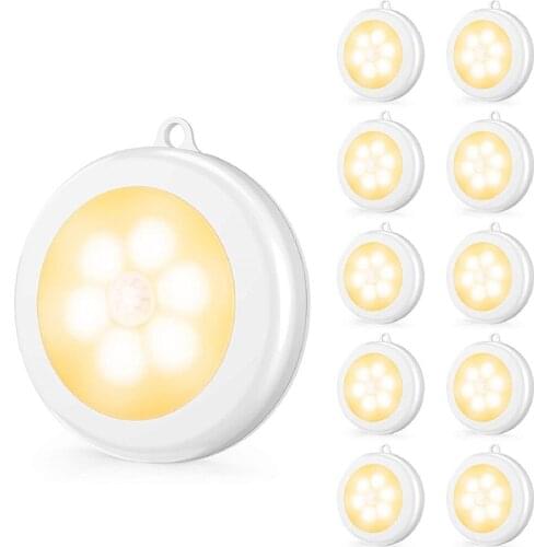 Upgraded Motion Sensor LED Night Lamp Wireless Detector Wall Lamp Light Stick-on Magnet LED Closet Hallway Cabinet Lights