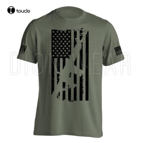 New Ar15 American Flag M4 MenS Military American Flag T-Shirt Tee Shirt S-5Xl