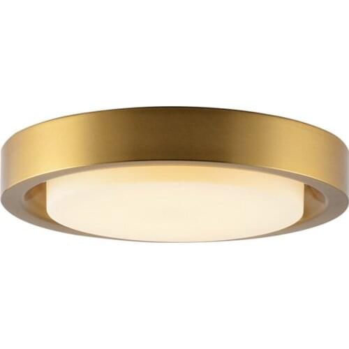 New Chinese gold metal round ceiling lights study bedroom balcony aisle LED glass ceiling lamps living room decor lighting