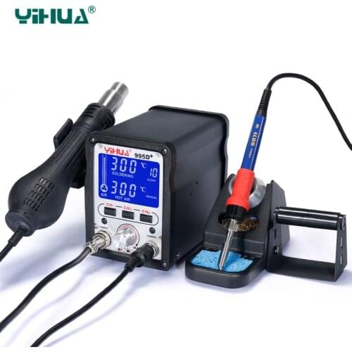 YIHUA 995D SMD Soldering Station Quick Heat Hot Air Gun 2 in 1 Electric Soldering Iron BGA Rework Welding Station