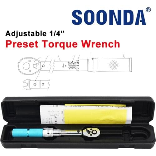 1/4" Adjustable Preset Torque Wrench 1-25N.m Precision For Bolt/Screw/Nut Tightening Measure Torque 45 Gear Rotatable Ratchet