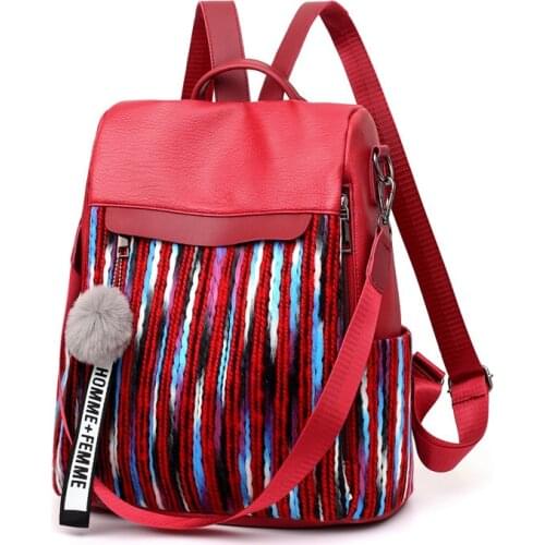 Backpack New European and American Fashion PU Leather Anti-theft Backpack Women Waterproof and Wear-resistant Outdoor Travel Bag