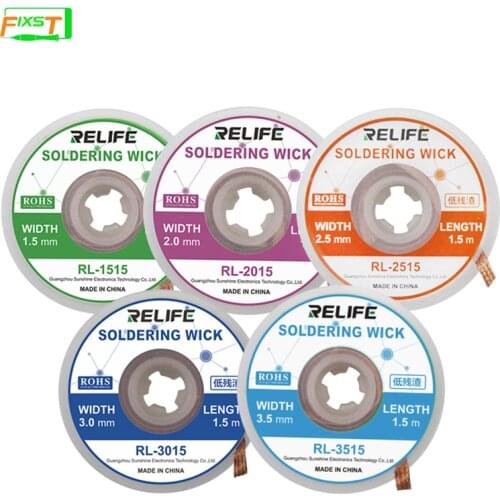 1.5M Solder Wick Remover High precision 1.5mm 2.0mm 2.5mm 3.0mm 3.5mm Residue adsorption Clean solder joints Slag removal