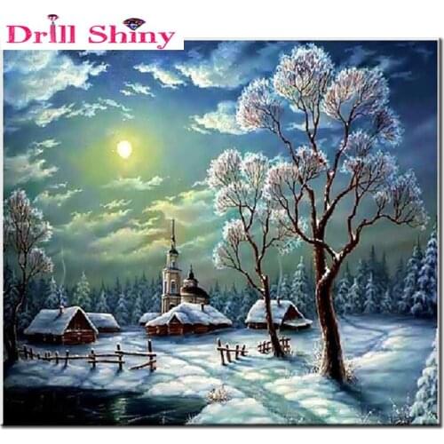Snow horse scene DIY 3D Diamond Mosaic Handmade Diamond Painting Cross Stitch Kits Diamond Embroidery Patterns Rhinestones
