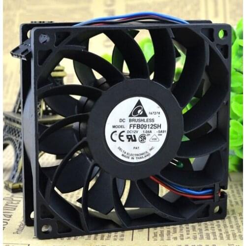 SSEA New Wholesale cooling fan for Delta FFB0912SH 9025 12V 1.04A 9CM 3 wire server inverter fan