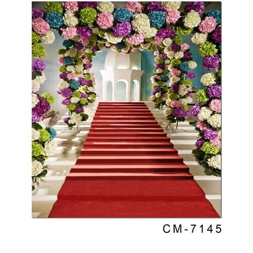 Wedding ceremony red carpet photography backgrounds vinyl flower lobby art photo backdrop for photo Studio accessories CM-7145