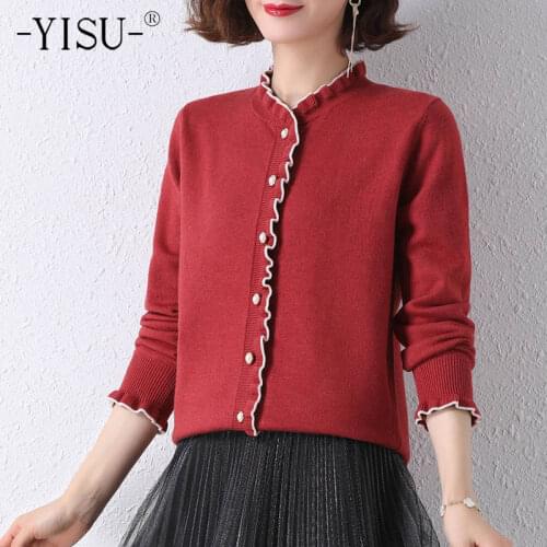 YISU 2021 Spring Autumn Sweater Cardigans Women Long Sleeve Loose Sweater Jacket Female Sweater Coat New Fashion Knit Cardigan