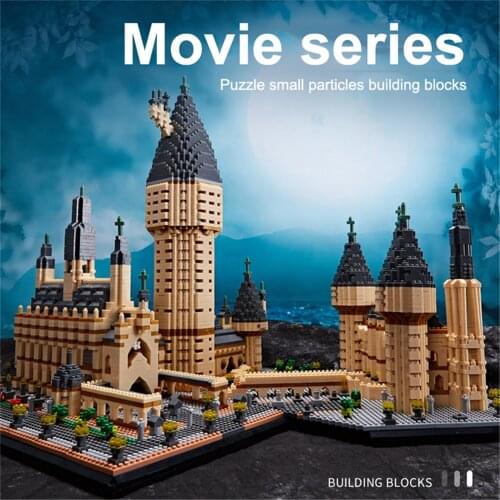 YZ Diamond 071 Small Blocks Cartoon Blocks Model Set Hog Castle Micro Mini Blocks School of Magic in Fiction Building DIY Toys