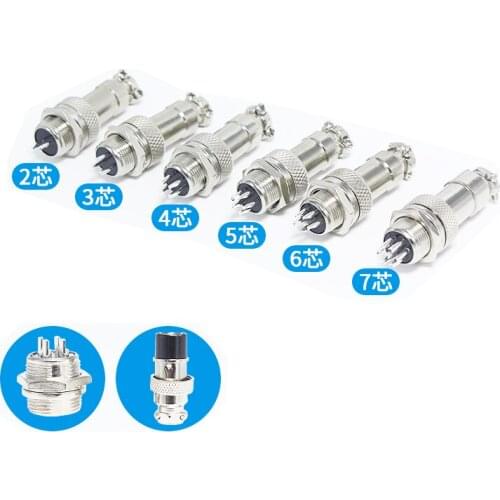 1set GX12 2/3/4/5/6/7 Pin Male + Female 12mm L88-93 Circular Aviation Socket Plug Wire Panel Connector